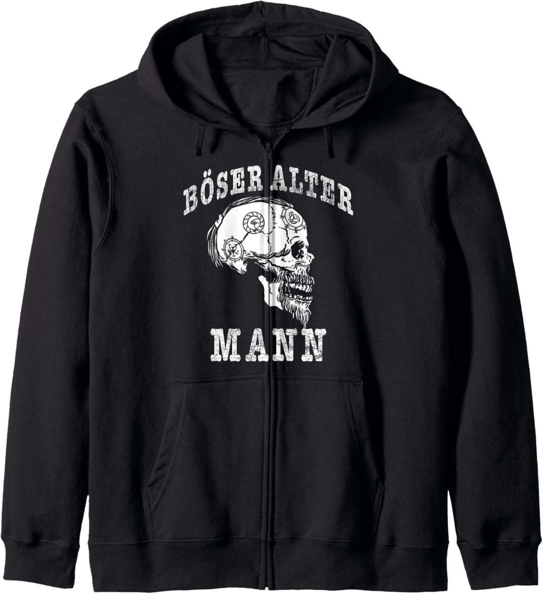 Böser Alter Mann Vater Opa Nordmann Totenkopf Skull Wikinger Kapuzenjacke