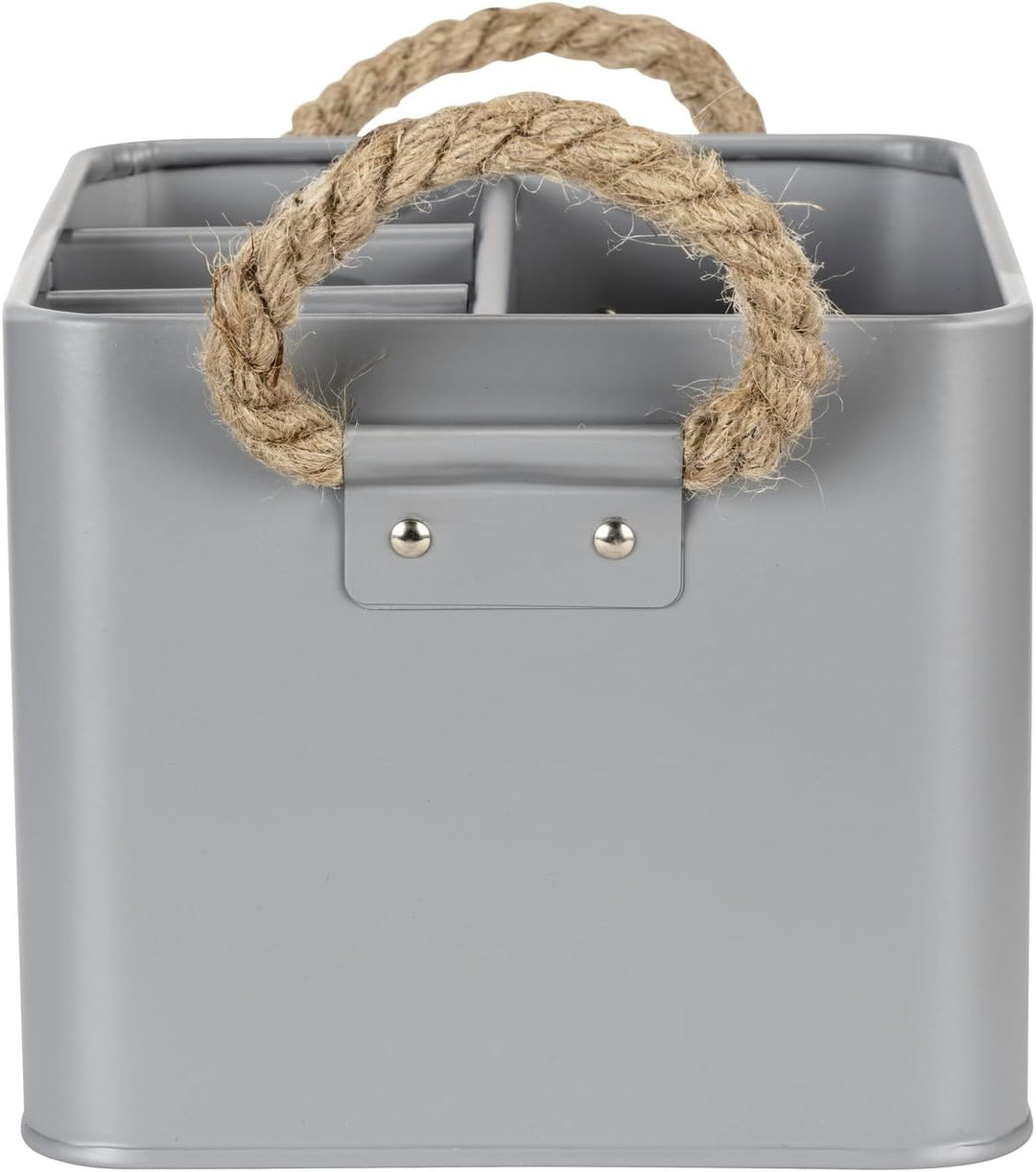 WENKO Badbox Gara mit 4 Fächern Grau - Aufbewahrungsbox, Badkorb, Stahl, 19 x 12.5 x 13 cm, Grau, Gr