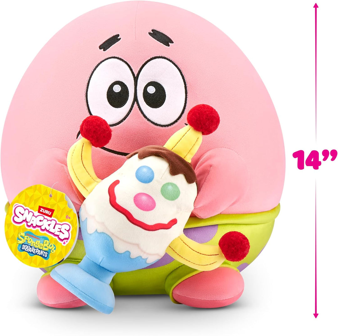 Snackles Figur Spongebob Schwammkopf, 35 cm grosses Plüschspielzeug (Patrick &Goofy Goober) von ZURU