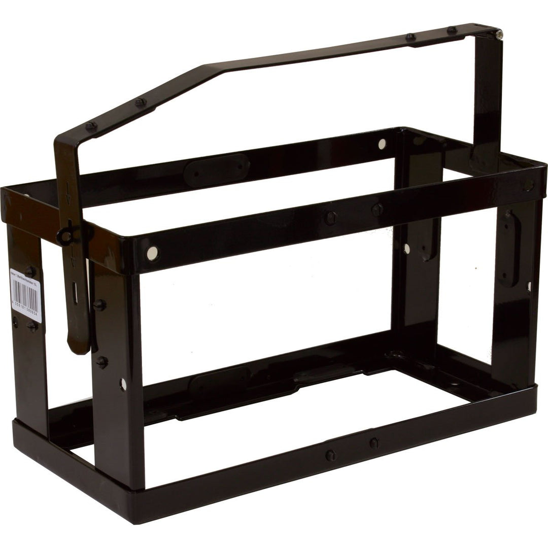 Halterung für Stahlblechkanister 10 Liter schwarz, abschliessbar Metallkanisterhalterung 10L