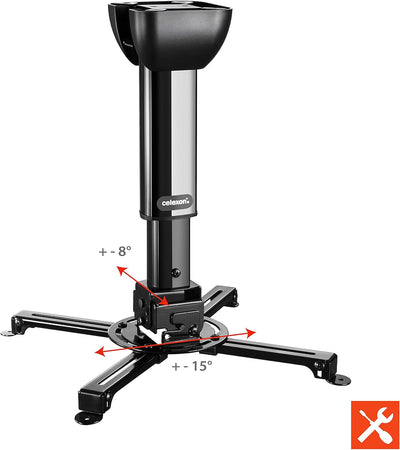 celexon neigbare Beamer-Deckenhalterung schwarz Multicel 4060Pro - 40-60cm Deckenabstand - bis 15kg