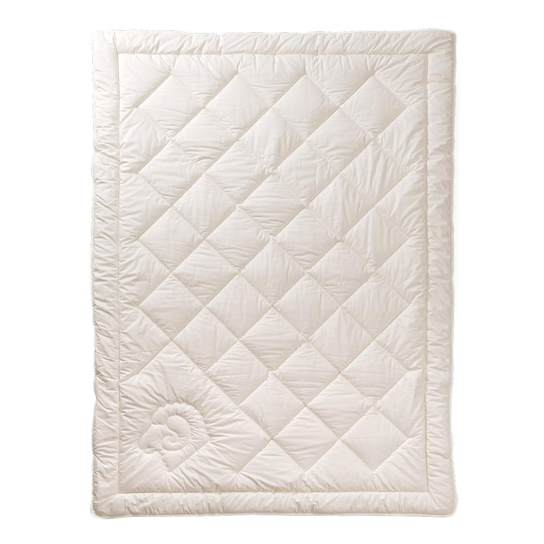 Öko Planet Bettdecke Medium mit Schafwoll-Füllung 200x200 cm, Ganzjahresdecke mit Bio Baumwollbezug,