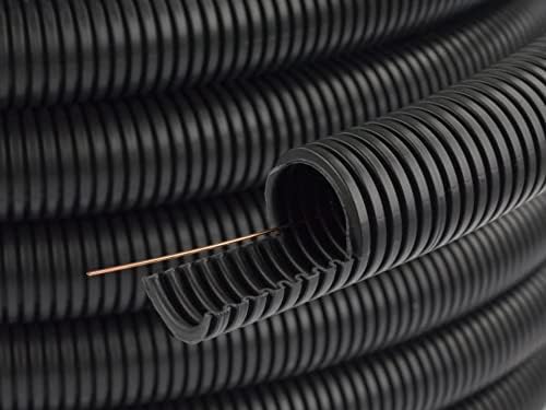 Megaastore Flexibles Leerrohr Wellrohr 750N Schwarz| Klassifizierung M16-50m Kabelschutz Schutz Rohr