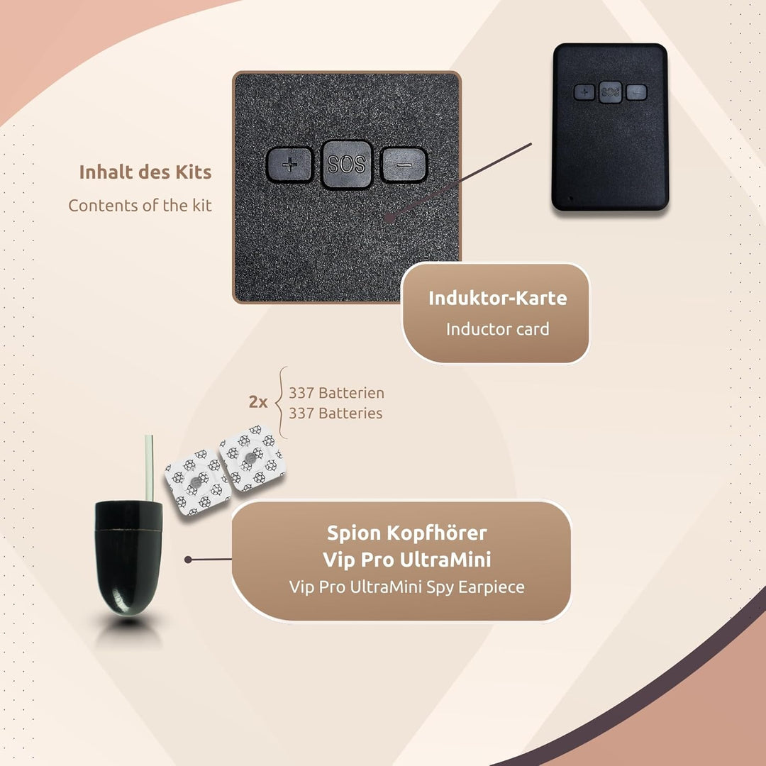 PingaOculto SpionageKopfhörer Prüfung GSM Mini VIP Pro Unsichtbare Kopfhörer für scheda SIM mit Mikr