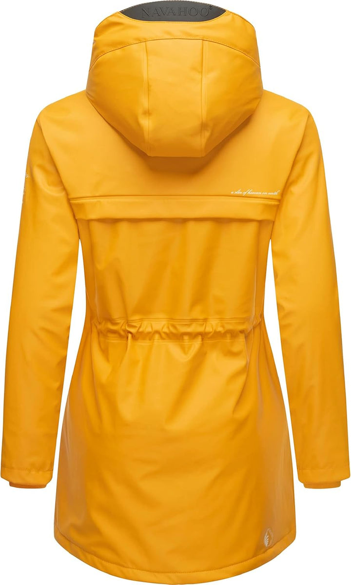 Navahoo Damen Übergangsjacke Regenmantel wasserdicht lang warm gefüttert mit Kapuze Rainy Forest XS-