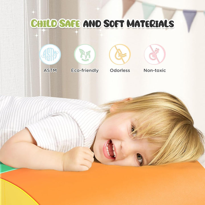 6PCS Softbausteine,Schaumstoff bausteine Kinder,Kletterbausteine aus Schaumstoff – Krabbellandschaft