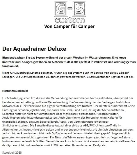Aquadrainer Deluxe "Quick Connect", Entwässerungssystem für Camping, Haus und Garten (Kunststoff), *