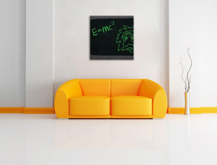 Pixxprint Albert Einstein als Leinwandbild/Grösse: 70x70 cm/Wandbild/Kunstdruck/fertig bespannt, 70x