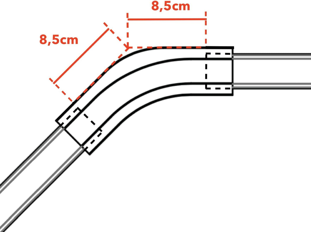 ABALON Angle, 90º oder 135º, Weiss, mit artikuliertem Master Carrier, elektrische vorhänge, elektris