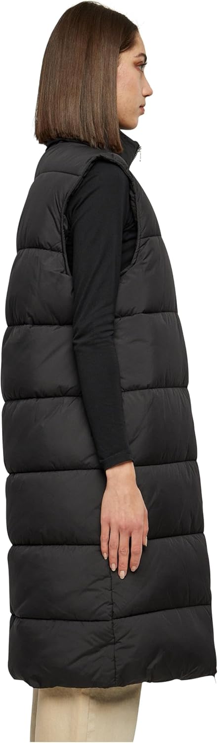 Urban Classics Damen Ladies Long Puffer Vest S Schwarz, S Schwarz