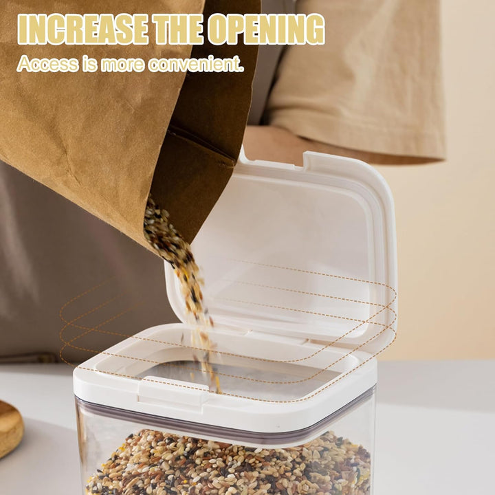 5,5L Vorratsdosen mit Deckel Luftdicht: Behälter für Reis mit Messbecher, PopUp Frischhaltedosen, Au