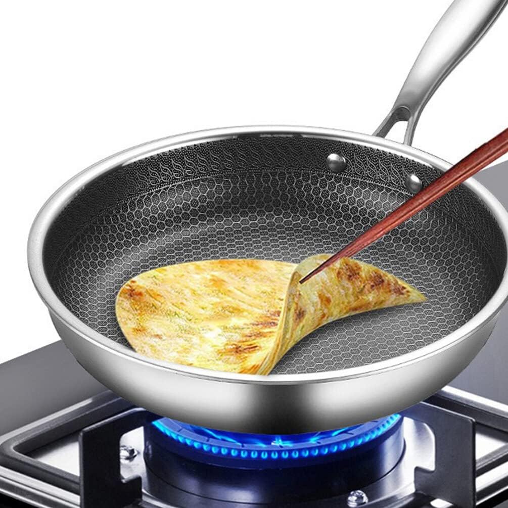 Ciieeo Edelstahl-Wok-Pfanne Mit Antihaftbeschichtung Waben-Pfanne Wok Induktionspfanne Chinesisch-Ja