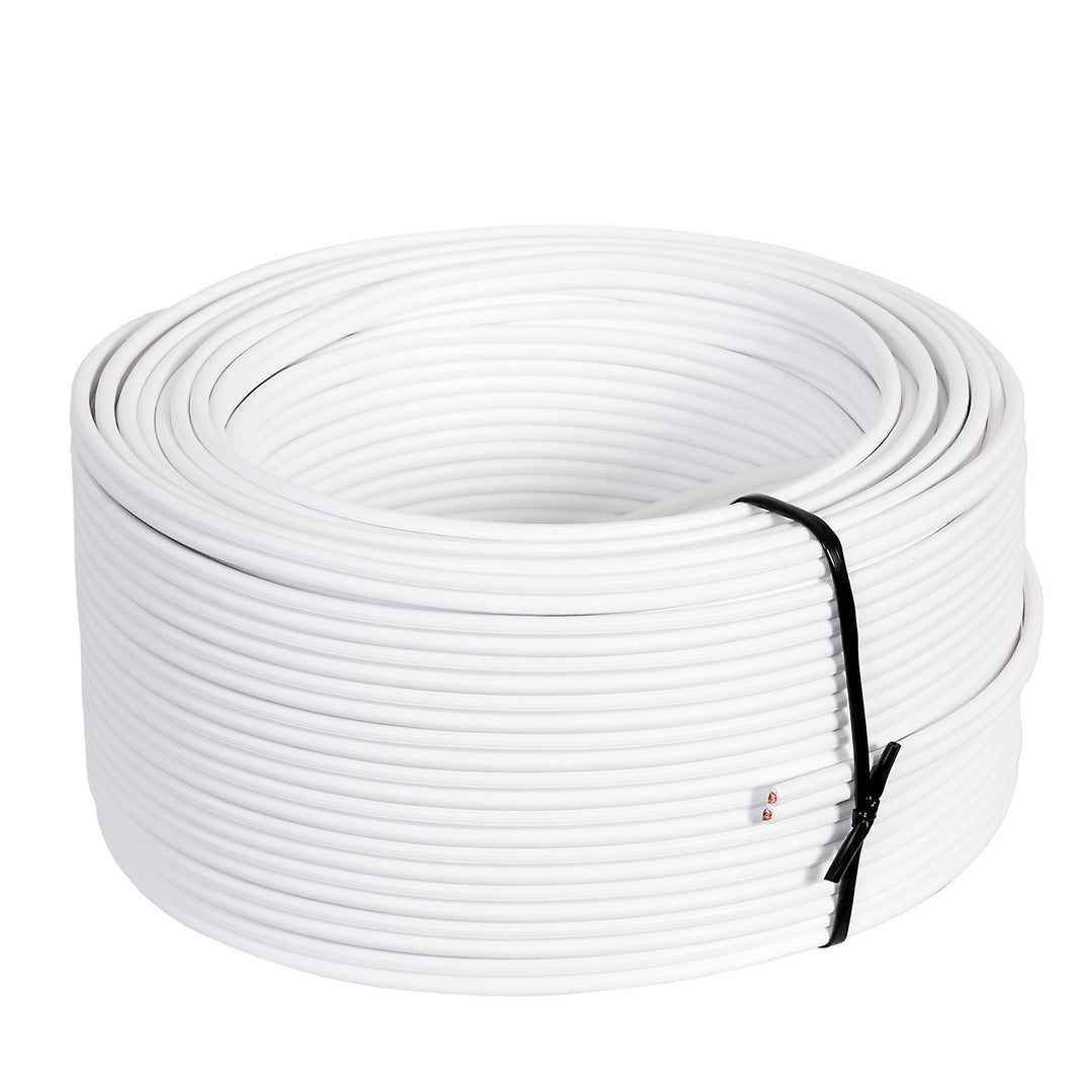 Misterhifi 10 m Lautsprecherkabel 2 x 2,5 mm², Litze: 2 x 78 x 0,2 mm, weiss isoliert, 99,99% OFC Ku
