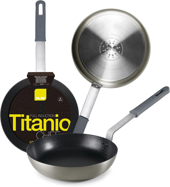 IBILI - Pfanne Titanio Chef, 20 cm, Aluminium, Anti-Haft Quantanium, geeignet für Induktion 20 cms,