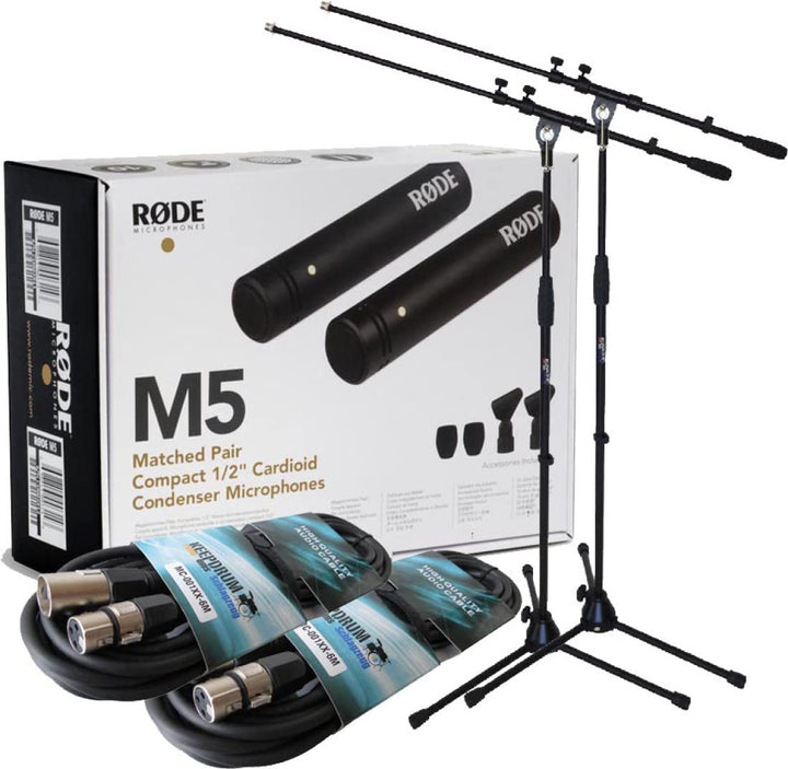 Rode M5 MP Stereo Paar Kondensator Mikrofon + 2X keepdrum Stativ + 2X Kabel