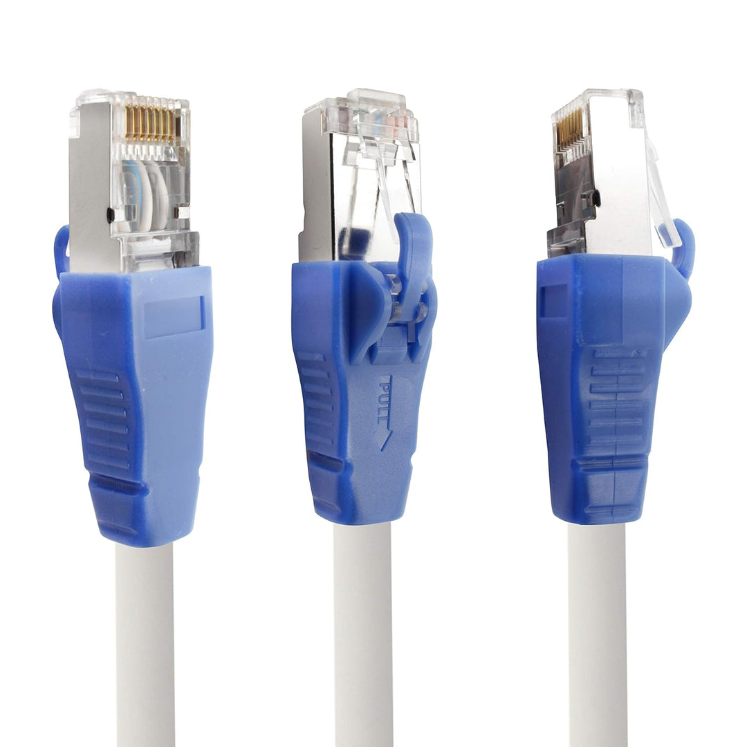 1aTTack.de Patchkabel CAT 6a easy pull Grau - 10 Stück - 0,25m 0,25m Grau - 10 Stück, 0,25m Grau - 1