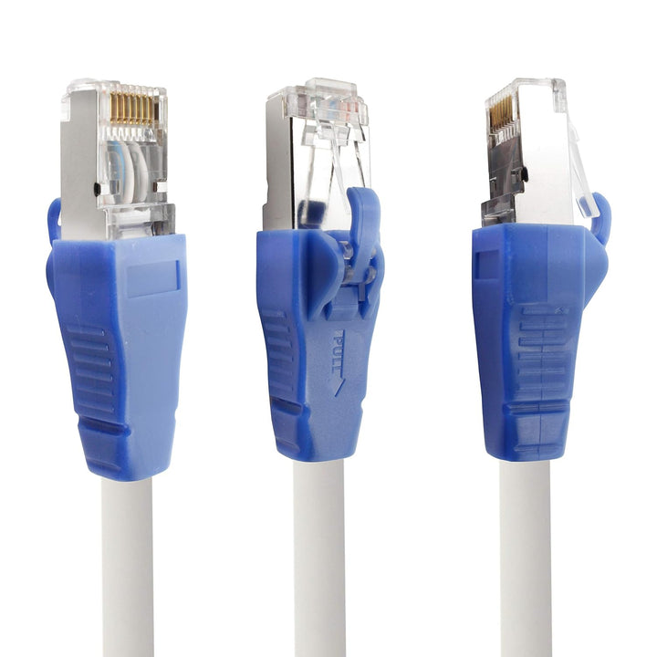 1aTTack.de Patchkabel CAT 6a easy pull Grau - 10 Stück - 0,25m 0,25m Grau - 10 Stück, 0,25m Grau - 1