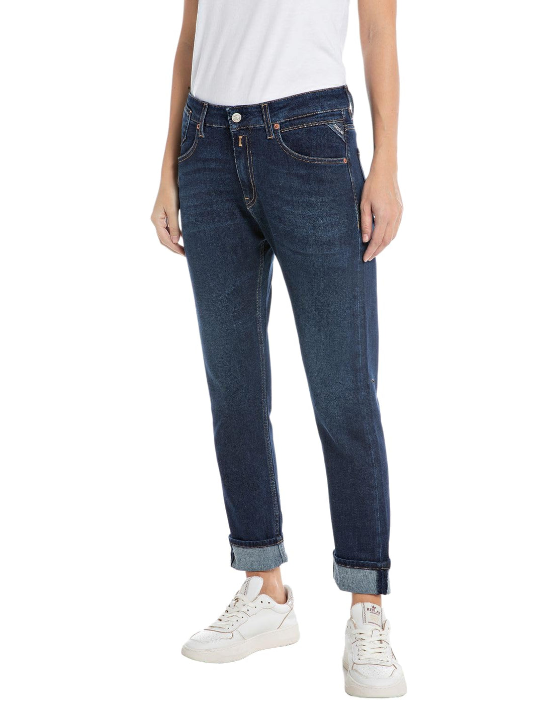 Replay Damen Jeans Marty Regular-Fit mit Stretch 23W / 28L Dark Blue 007, 23W / 28L Dark Blue 007
