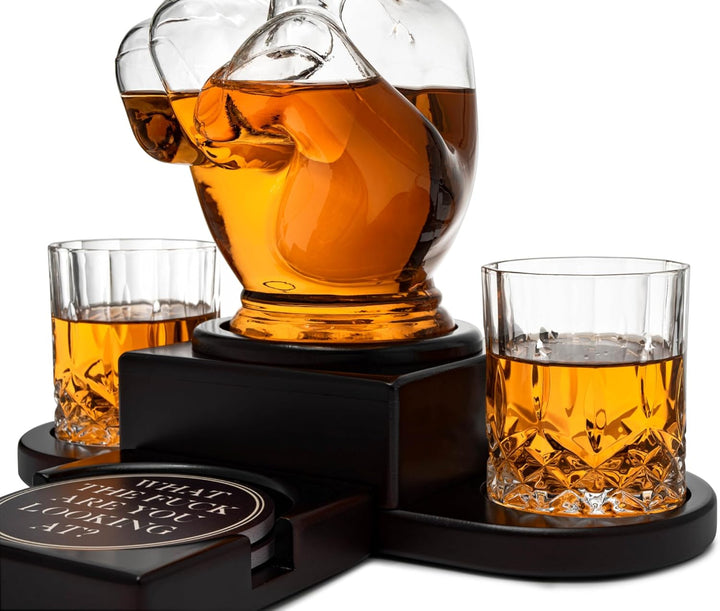 Middle Finger Decanter Funny Gift, Novelty Whiskey Decanter or use as Wine Decanter. Middle Finger G