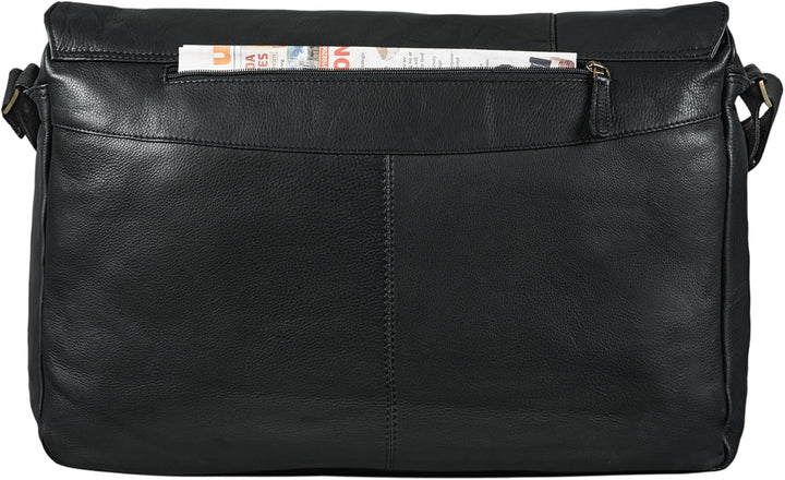 STILORD 'Maximus' XXL Ledertasche riesige Umhängetasche Unitasche 17 18 19 21 Zoll Laptop Aktentasch