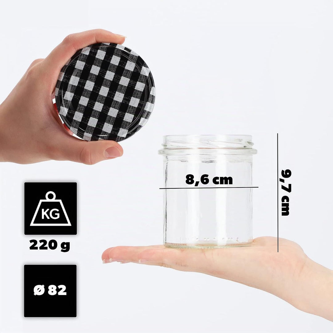 KADAX 10er Set Marmeladengläser 350ml TO82, Einmachgläser Vorratsgläser Mason Jar mit Schraubdeckel,
