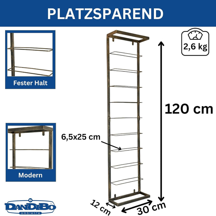 DanDiBo Weinregal Wand Metall Schwarz 240403 Flaschenregal Schmal Wandmontage Wine Rack Weinflaschen