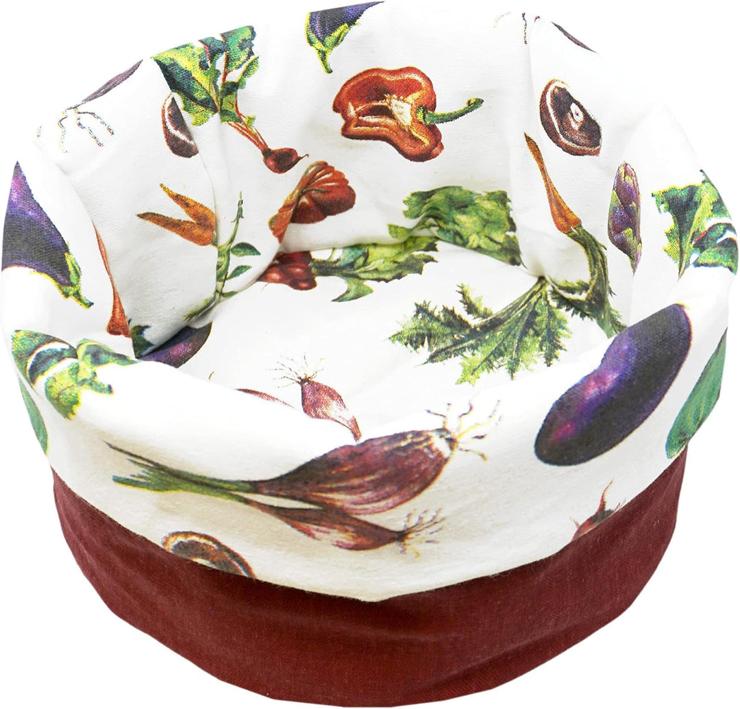 Lashuma Füllkorb modern Ø 22 cm Höhe: 13 cm, Brotkorb bunt Gemüse, Frühstückskorb rund, Gemüse