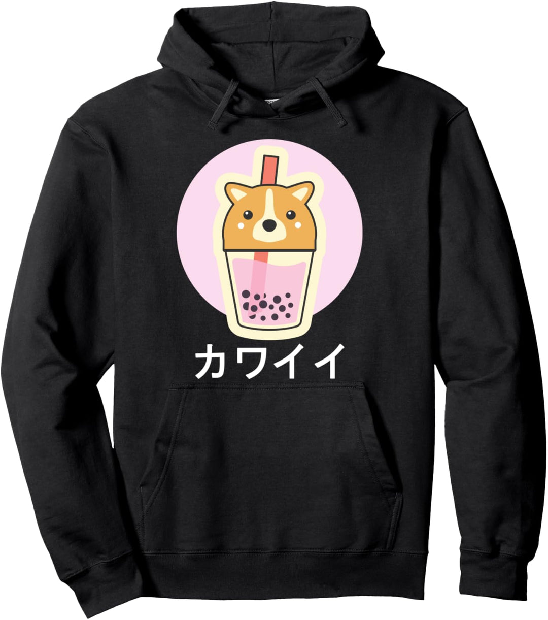 Bubble Boba Tea, Niedlich Kawaii Shiba Hund, Japan Anime Pullover Hoodie