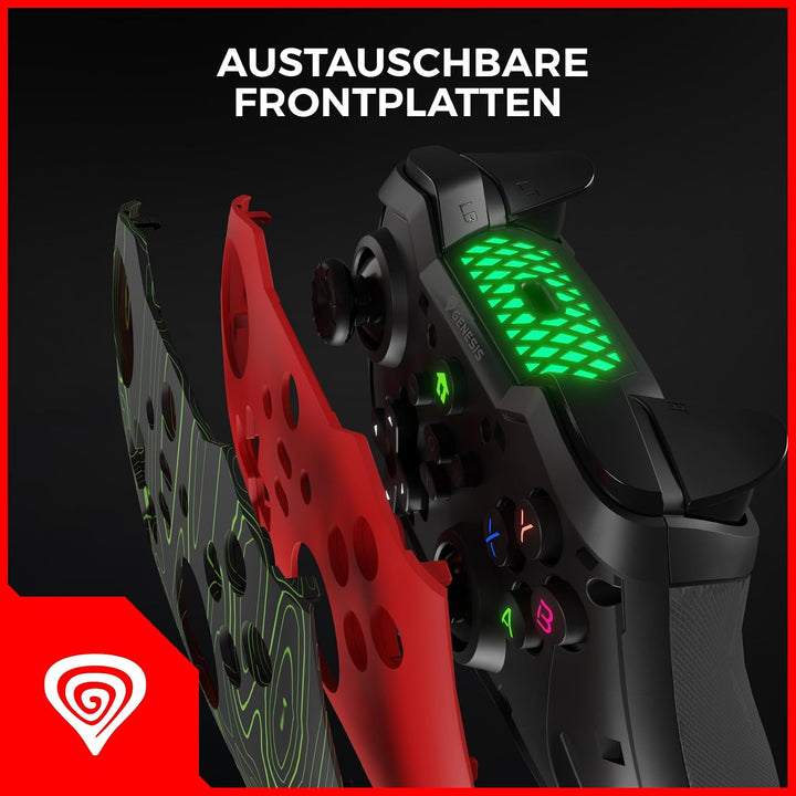 Genesis Mangan 400 Wireless Controller für PC, Switch, Mobile, Rot, Rot