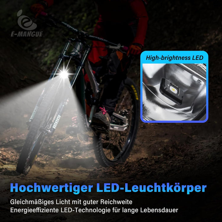 E-Bike Dynamo LED Fahrradlicht Vorne, 30-120 LUX StVZO Zulassung Frontlicht, Fahrradlicht mit Reflek