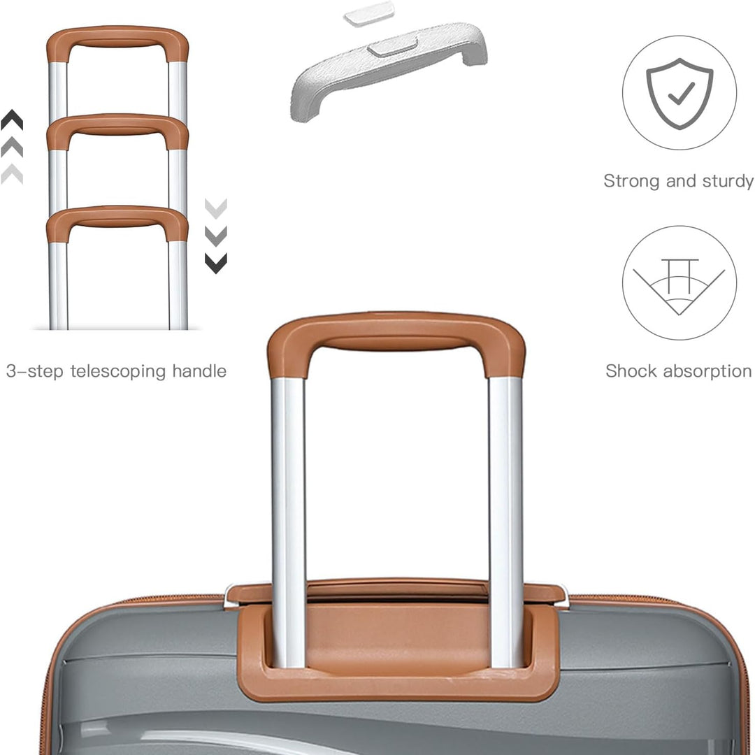 KONO Hartschalenkoffer Gross Leicht Koffer Trolley Reisekoffer mit 4 Rollen und TSA Schloss, 75x52x3