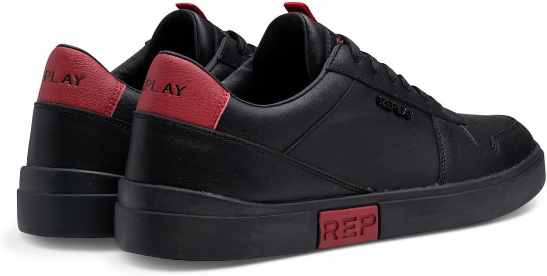 Replay Herren Gmz3p .000.c0008l Sneaker 44 EU Black Red 178, 44 EU Black Red 178