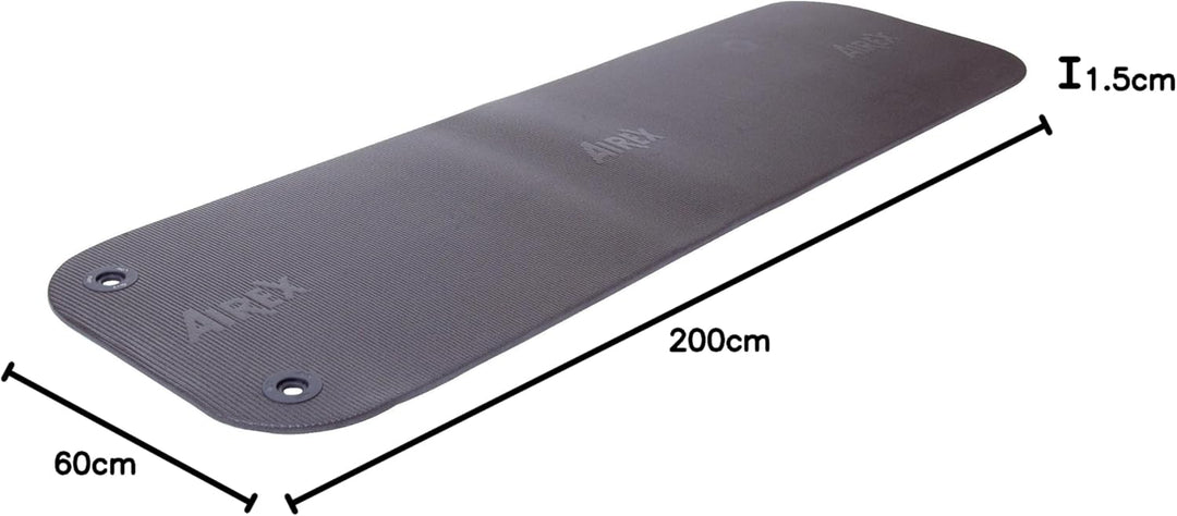 AIREX Coronella 200, Gymnastikmatte, schiefer, mit Spezial-Ösen, ca. 200 x 60 x 1,5 cm