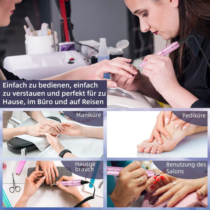 Nagelfräser Elektrische für Gelnägel Acrylnägel, 20000 u/Min USB Nagelfeile Elektrisch Professionell