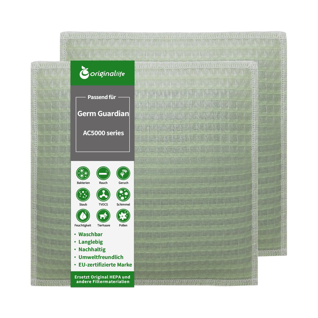 Original Life Waschbar Ersatzfilter für Germ Guardian FLT5000, kompatibel mit Germ Guardian Luftrein