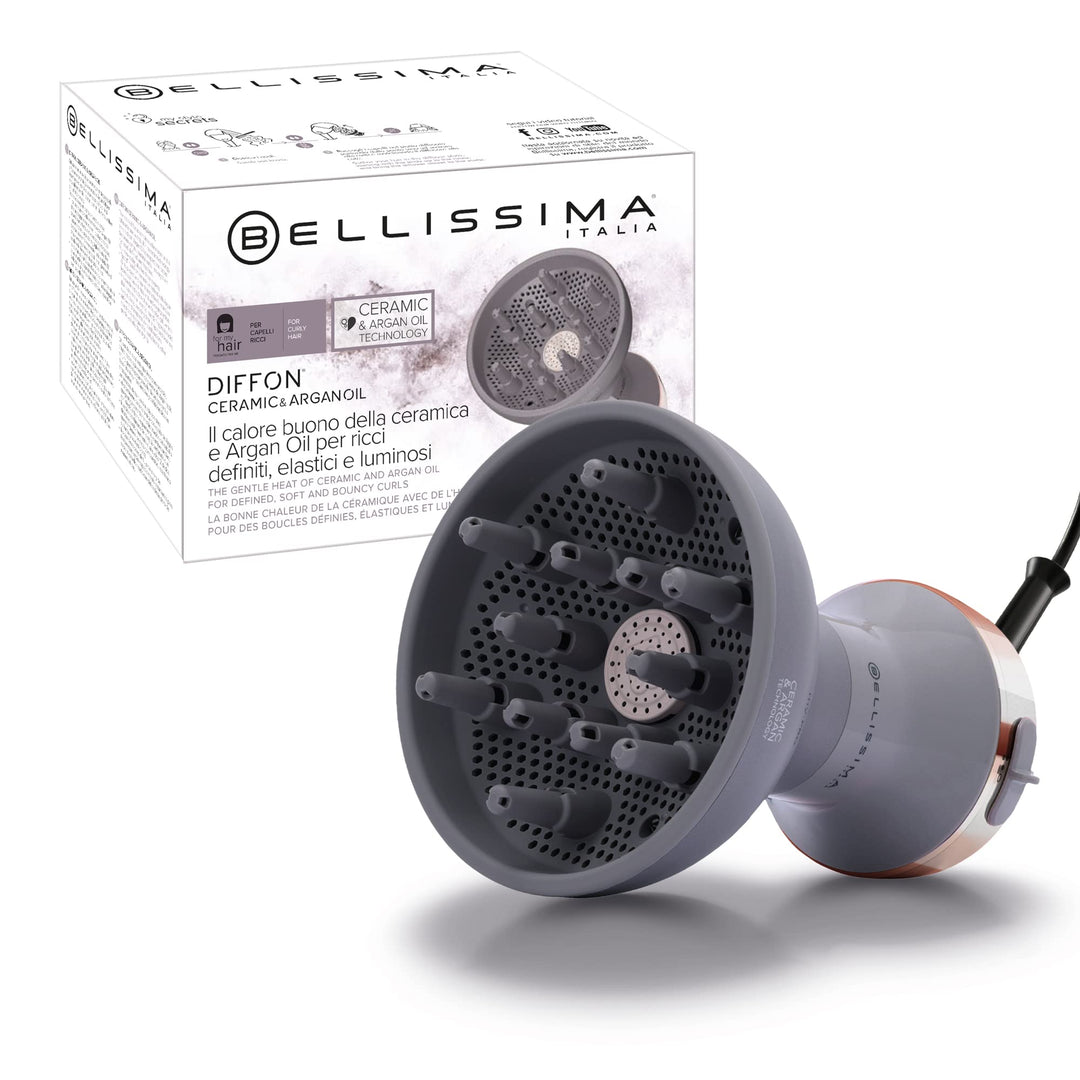Bellissima Diffon Ceramic Argan Heissluftdiffusor für lockiges Haar, Keramik- und Arganöl-Technologi