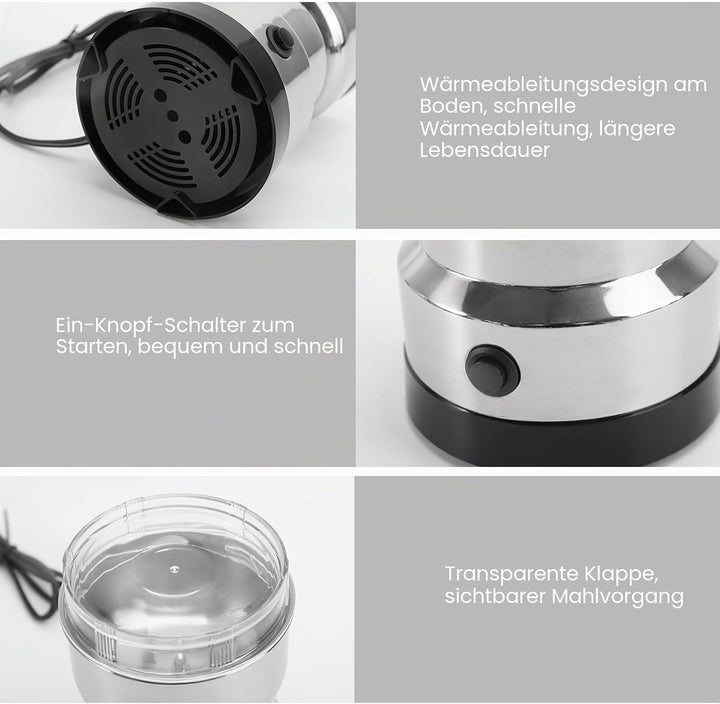 Getreidemühle Multifunktionale,Gewürzmühle Ultrafeine Kaffeemühle,Mahlwerk,Pulverisierer,Kaffeebohne