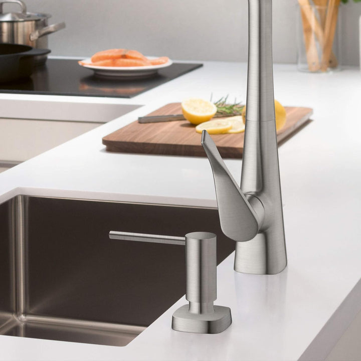hansgrohe Spülmittel-/ Lotionspender Küchenzubehör (Accessoire, eckig) Edelstahl Finish optionales Z