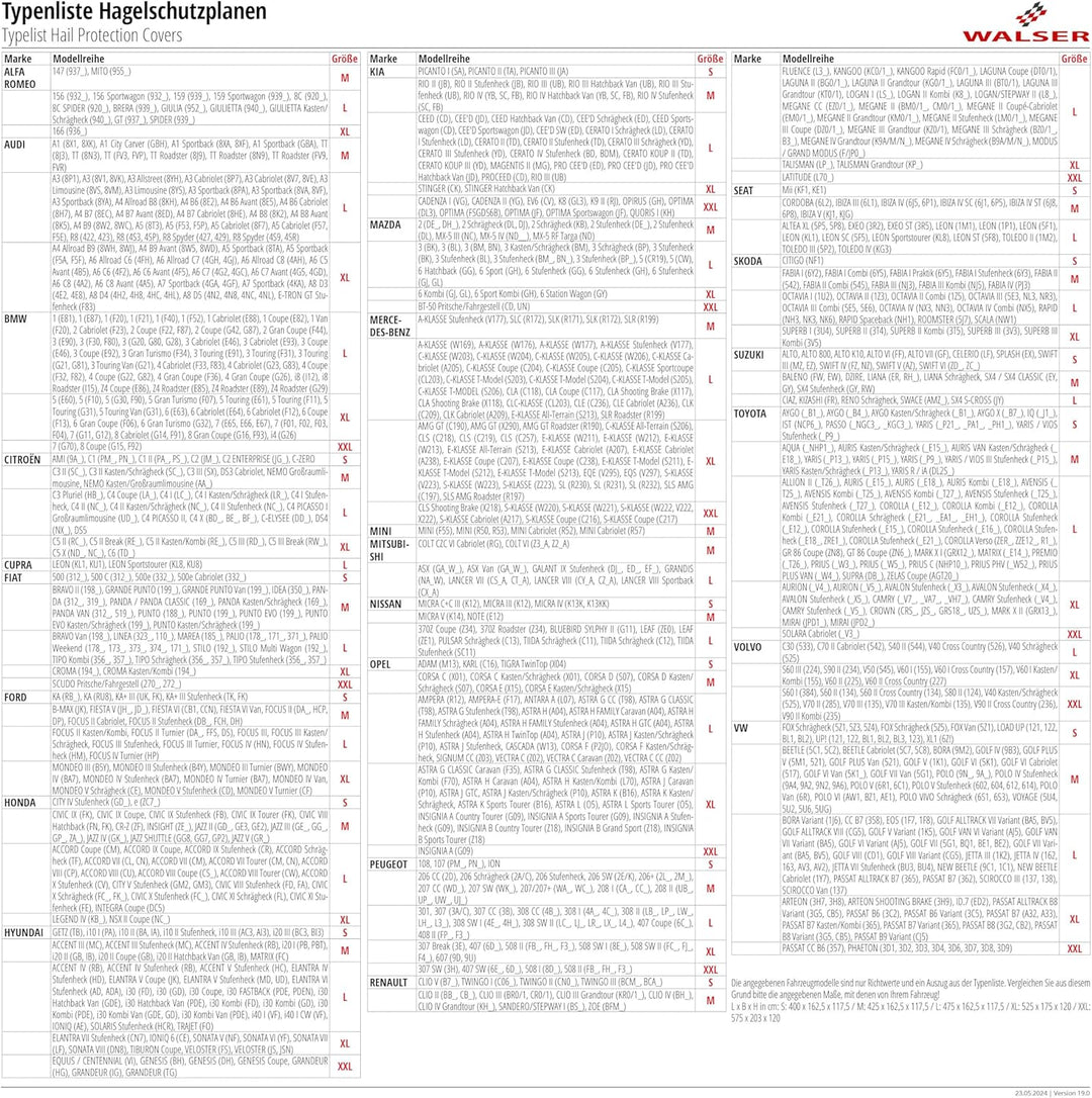 WALSER Hagelschutz Abdeckplane Auto, Preis-Leistungs-Sieger* Hagelschutzplane, Perma Protect, Autoga