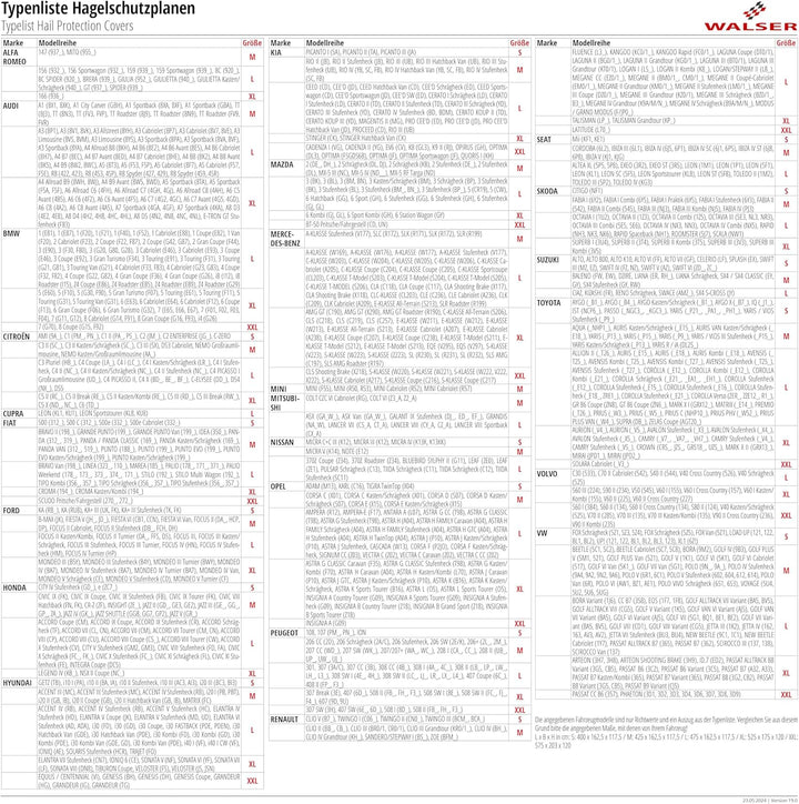 WALSER Hagelschutz Abdeckplane Auto, Preis-Leistungs-Sieger* Hagelschutzplane, Perma Protect, Autoga