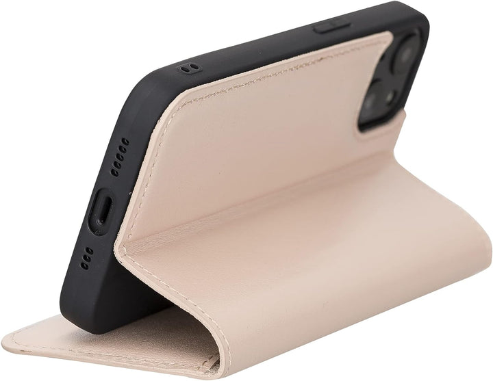 Solo Pelle aufklappbare Lederhülle kompatibel für iPhone 13 Mini in 5.4 Zoll inkl. 1 Kartenfach für