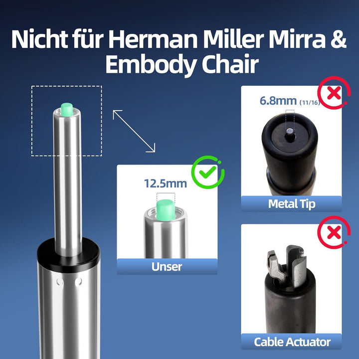 Mastery Mart Gasdruckfeder für Bürostühle, Länge 272mm - 388mm Gasdruckfeder, Gasdruckdämpfer Belast
