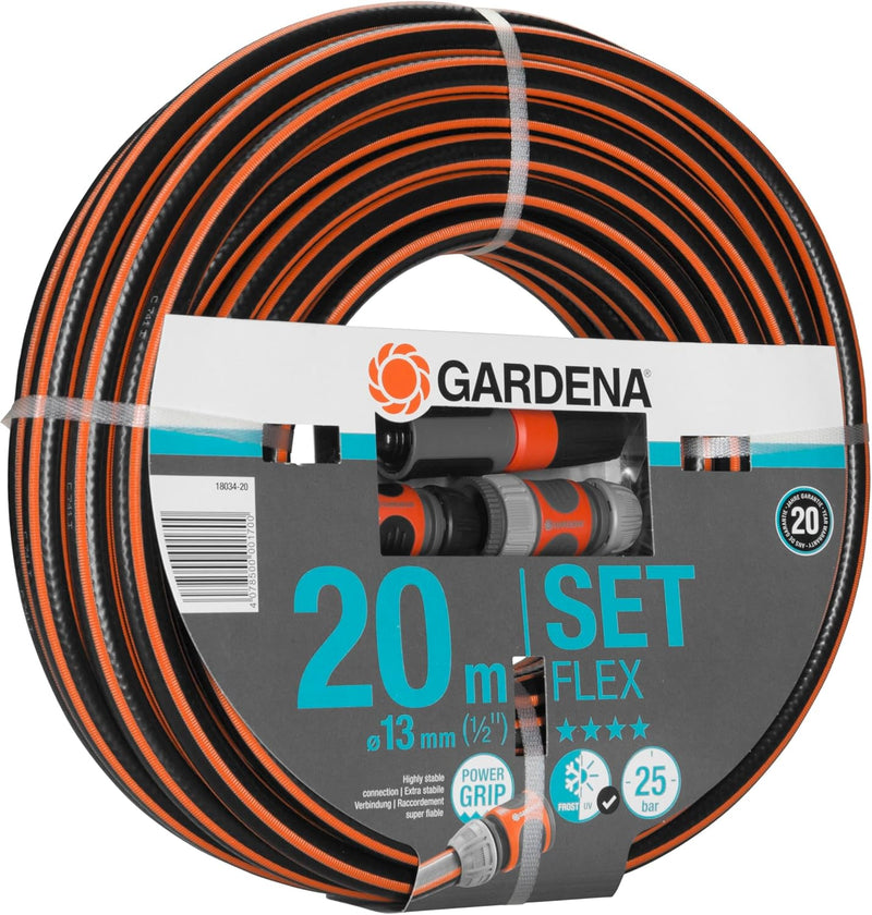 Gardena Comfort FLEX Schlauch 13 mm (1/2 Zoll), 20 m mit Systemteilen: Formstabiler, flexibler Garte