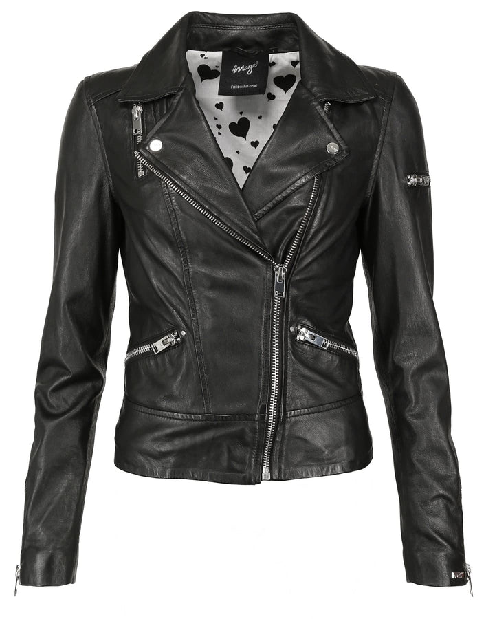 MAZE Damen Lederjacke 42020126B S Schwarz, S Schwarz