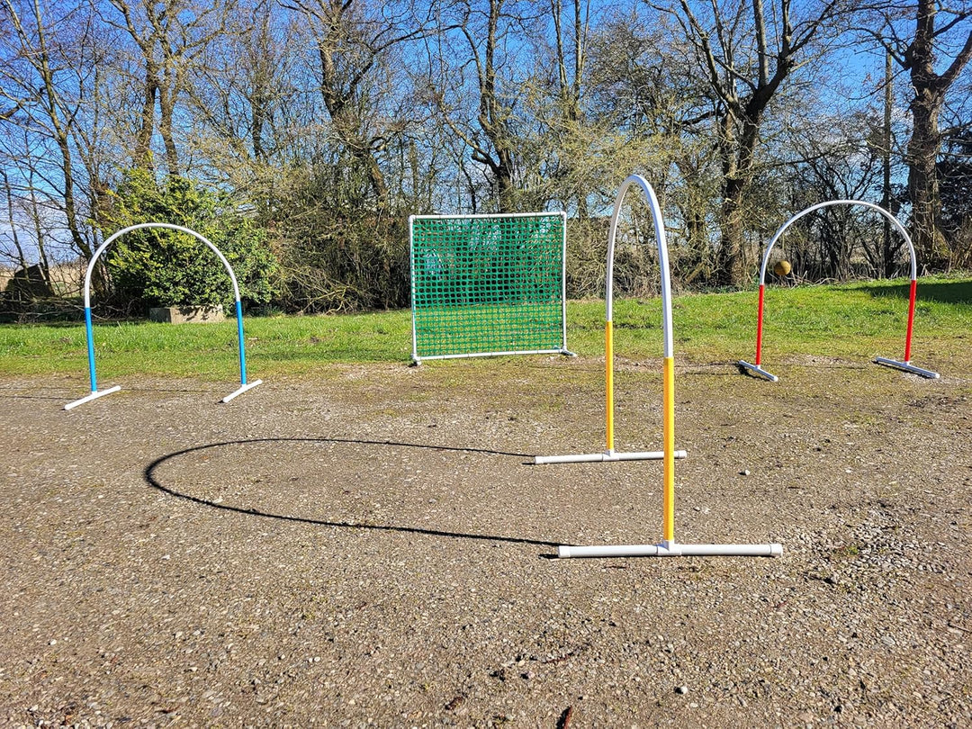 Generisch HOOPERS Agility Combi - Set / 1 Gate grün / 3 Hoopers Bögen, rot - blau - gelb/Gatter/Tren