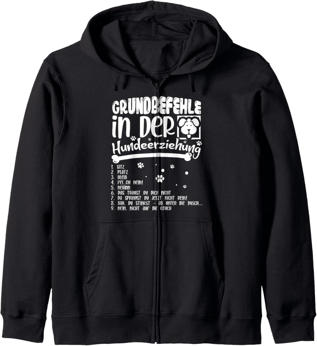 Grundbefehle der Hundeerziehung Hundetrainer Hundemotiv Hund Kapuzenjacke