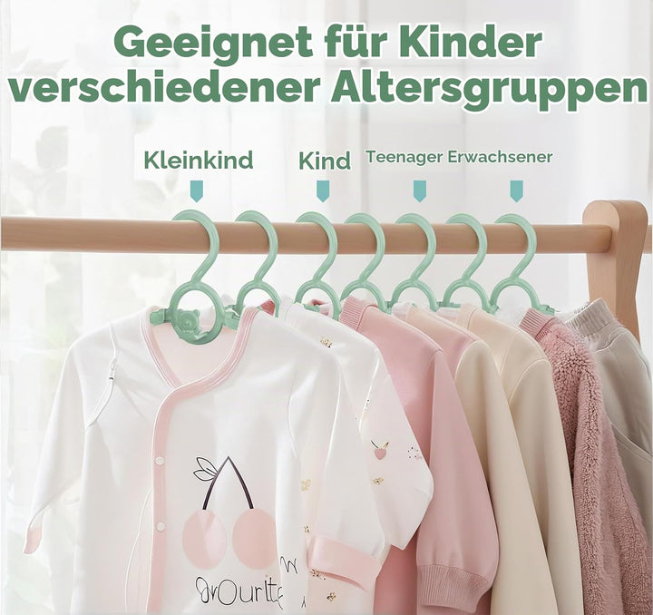 Anstore Kleiderbügel Kinderkleiderbügel 20 Stück Mitwachsende Kinderkleiderbügel Platzsparend mit St