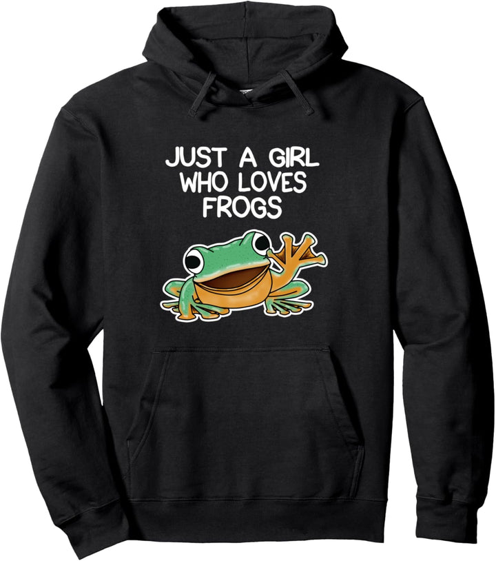 Lustiges Nur ein Mädchen, das Frösche Liebt Eigentümer Pullover Hoodie