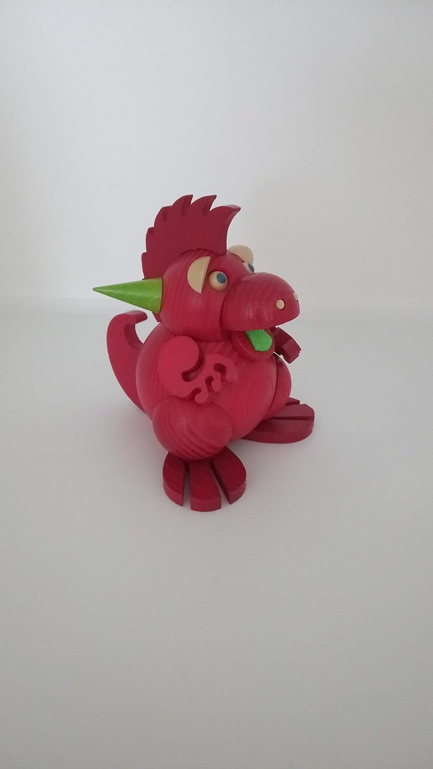 Seiffener Volkskunst | Kugelräucherfigur 12 cm | Räucherdrache | Räuchermännchen | Original Erzgebir