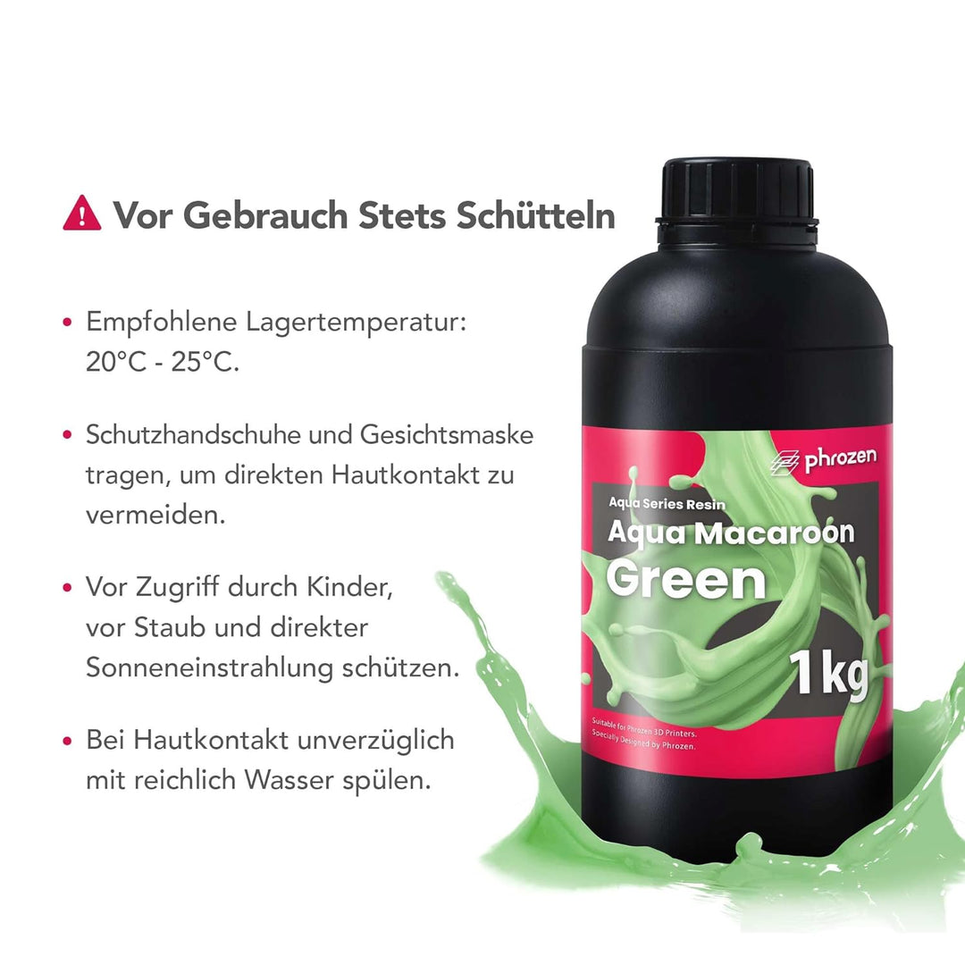 Phrozen Aqua Macaroon-Green | 3D Drucker Resin für SLA/DLP/LCD 3D Printer | 405nm Standard Photopoly